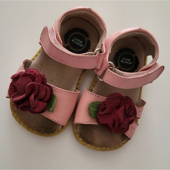 Livie & Luca Pink Rosette Sandals - Picture 3 of 8